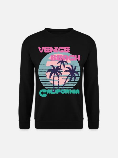 Surfbrett California Venice Beach Surfing Ocean Va - Unisex Pullover - Schwarz