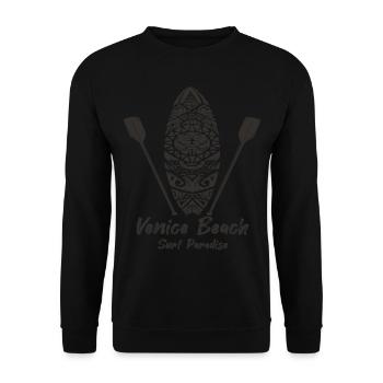 Surfing California Venice Beach Holiday Beach Surf - Unisex Sweatshirt - black - Front - Alina (178cm) & Michal (187cm)