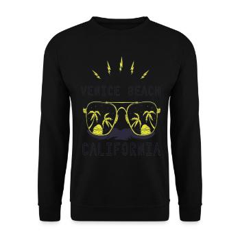 Sunglasses California Venice Beach Palm Beach - Unisex Sweatshirt - black - Front - Alina (178cm) & Michal (187cm)