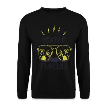Palme Sonnenbrille Florida Venice Beach Ocean - Unisex Pullover - Schwarz - Vorne - Alina (178cm) & Michal (187cm)