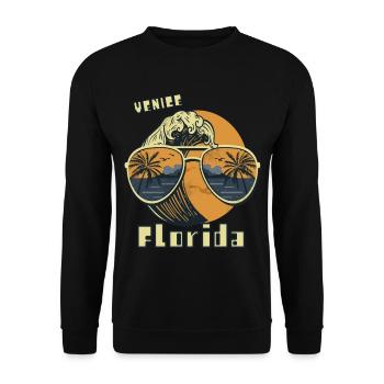 Lunettes de soleil Floride Venise Palm Beach Ocean - Sweat-shirt Unisexe - noir - Devant - Alina (178cm) & Michal (187cm)