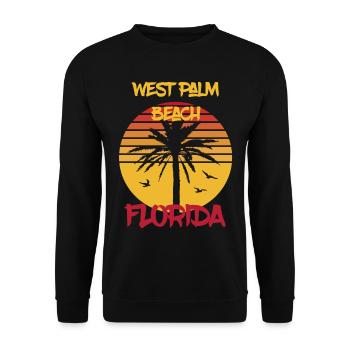 Florida West Palm Beach Palmen Ocean Surfing - Unisex Sweatshirt - black - Front - Alina (178cm) & Michal (187cm)