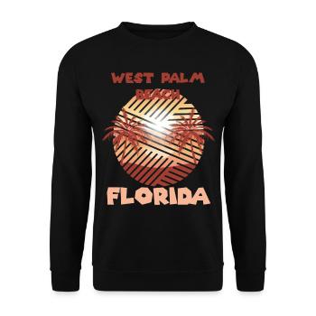 Rétro West Palm Beach Floride Palm Surf dans l’océan - Sweat-shirt Unisexe - noir - Devant - Alina (178cm) & Michal (187cm)