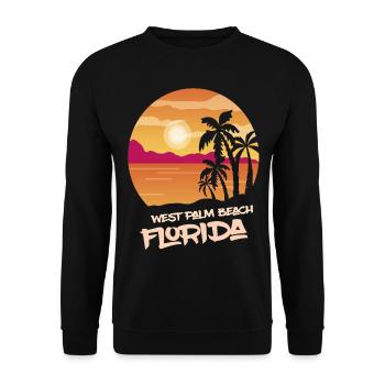 Florida West Palm Beach Holiday Palm Ocean Surfin - Unisex Sweatshirt - black - Front - Alina (178cm) & Michal (187cm)