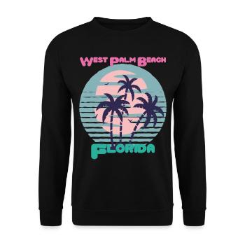 Surf West Palm Beach Holiday Florida Palm Ocean - Sweat-shirt Unisexe - noir - Devant - Alina (178cm) & Michal (187cm)