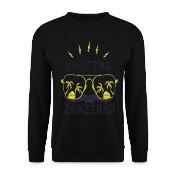 Sonnenbrille Surfen Zanzibar Strandurlaub Palme - Unisex Pullover - Schwarz - Vorne - Alina (178cm) & Michal (187cm)