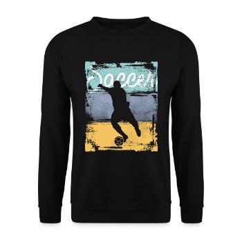 Vintage Soccer Player - Unisex Sweatshirt - black - Front - Alina (178cm) & Michal (187cm)