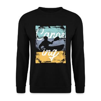Vintage Canoeing Extreme Sport - Unisex Sweatshirt - black - Front - Alina (178cm) & Michal (187cm)