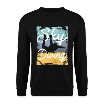 Vintage Freefall Thrill Skydiving - Unisex Sweatshirt - black - Front - Alina (178cm) & Michal (187cm)
