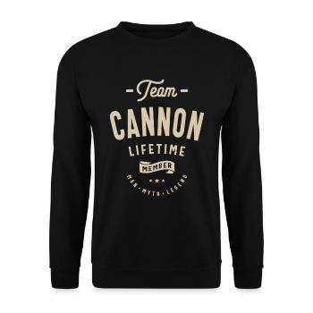 Team Cannon Lifetime Member - Name Cannon - Unisex Sweatshirt - black - Front - Alina (178cm) & Michal (187cm)