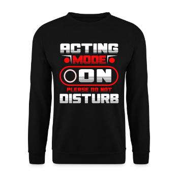 Acting Mode On Please Do Not Disturb - Unisex Pullover - Schwarz - Vorne - Alina (178cm) & Michal (187cm)