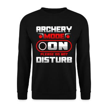 Archery Mode On Please Do Not Disturb - Unisex Pullover - Schwarz - Vorne - Alina (178cm) & Michal (187cm)