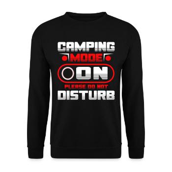 Camping Mode On Please Do Not Disturb - Unisex Pullover - Schwarz - Vorne - Alina (178cm) & Michal (187cm)