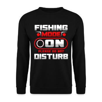 Fishing Mode On Please Do Not Disturb - Unisex Pullover - Schwarz - Vorne - Alina (178cm) & Michal (187cm)
