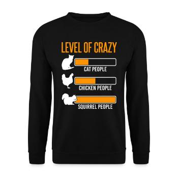 Squirrel Rodent Level of crazy - Unisex Sweatshirt - black - Front - Alina (178cm) & Michal (187cm)
