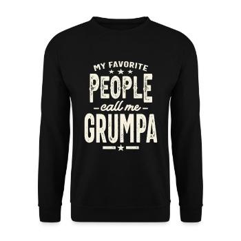 Mes personnes préférées m’appellent Grumpa - Papa Mou - Sweat-shirt Unisexe - noir - Devant - Alina (178cm) & Michal (187cm)