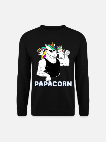 Papa Vatertagsgeschenk Papcorn - Unisex Pullover - Schwarz