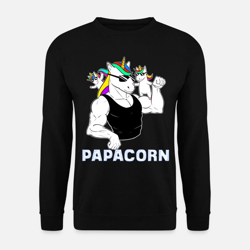 Papa Vatertagsgeschenk Papcorn - Unisex Pullover - Schwarz