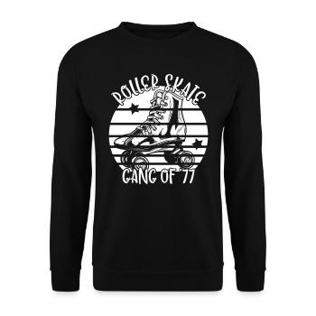 Rollschuhfahrer Rollerskates Rollschuh Gang 1977 - Unisex Pullover - Schwarz - Vorne - Alina (178cm) & Michal (187cm)