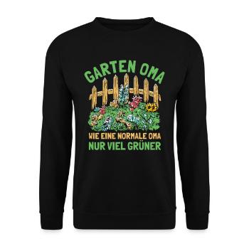 Garten Oma Wie Eine Normale Oma Nur Viel Grüner - Unisex Pullover - Schwarz - Vorne - Alina (178cm) & Michal (187cm)