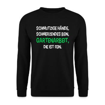 Lustiges Gärtner Gedicht Hobbygärtner Garten - Unisex Pullover - Schwarz - Vorne - Alina (178cm) & Michal (187cm)