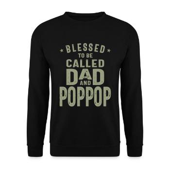 Papa et Pop-Pop - Double Blessing - Fête des pères - Sweat-shirt Unisexe - noir - Devant - Alina (178cm) & Michal (187cm)