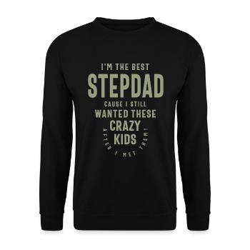 Crazy Kids Step Dad, Still the Best Grandpa - Unisex Sweatshirt - black - Front - Alina (178cm) & Michal (187cm)