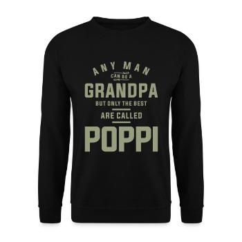 Poppi - A Title Earned, Not Given - Father's Day - Unisex Sweatshirt - black - Front - Alina (178cm) & Michal (187cm)
