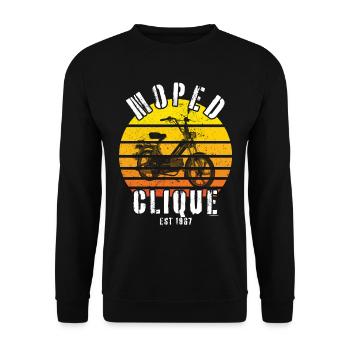 Moped Clique Scooter Mokick Two-Wheeler 1967 - Unisex Sweatshirt - black - Front - Alina (178cm) & Michal (187cm)