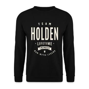 Team Holden lebenslanges Mitglied - Unisex Pullover - Schwarz - Vorne - Alina (178cm) & Michal (187cm)