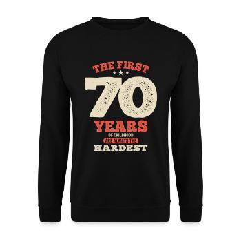 Les 70 premières années - 70e anniversaire - Sweat-shirt Unisexe - noir - Devant - Alina (178cm) & Michal (187cm)