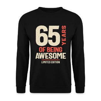 65 Jahre großartig sein - 65. Geburtstag - Unisex Pullover - Schwarz - Vorne - Alina (178cm) & Michal (187cm)