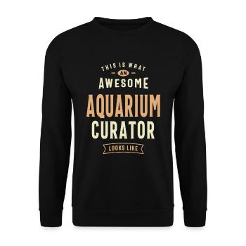 Awesome Aquarium Curator Looks Like - Unisex Sweatshirt - black - Front - Alina (178cm) & Michal (187cm)