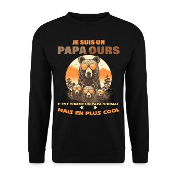 Papa Ours Et Oursons Cadeau Fête Des Pères - Sweat-shirt Unisexe - noir - Devant - Alina (178cm) & Michal (187cm)