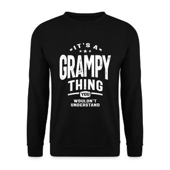 Grampy Vibes - You Wouldn't Understand, Grandpa - Unisex Sweatshirt - black - Front - Alina (178cm) & Michal (187cm)