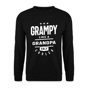 Grampy - Grandpa Upgrade Extra Cool - Unisex Sweatshirt - black - Front - Alina (178cm) & Michal (187cm)
