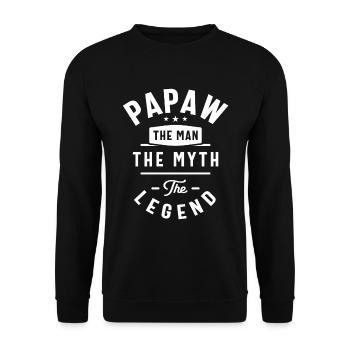 Papaw The Man The Myth The Legend - Unisex Sweatshirt - black - Front - Alina (178cm) & Michal (187cm)