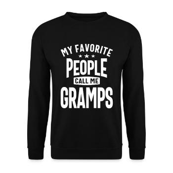Gramps - My Favorite People - Dad and Grandpa - Unisex Sweatshirt - black - Front - Alina (178cm) & Michal (187cm)