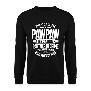Pawpaw The Partner-in-Crime with a Twist - Unisex Sweatshirt - black - Front - Alina (178cm) & Michal (187cm)
