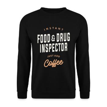 Coffee-Powered Inspector - Food & Drug Edition - Unisex Sweatshirt - black - Front - Alina (178cm) & Michal (187cm)