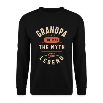 Grand-père L’homme Le mythe La légende - Sweat-shirt Unisexe - noir - Devant - Alina (178cm) & Michal (187cm)