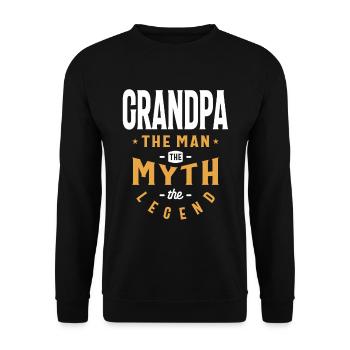 Grandpa: The Legendary Myth - Father's Day - Unisex Sweatshirt - black - Front - Alina (178cm) & Michal (187cm)