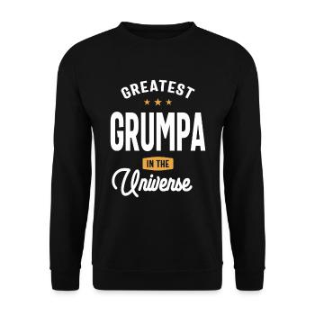 Universe's Greatest Grumpa - Father's Day - Unisex Sweatshirt - black - Front - Alina (178cm) & Michal (187cm)