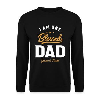 Dad: Grateful and Proud - Father's Day - Unisex Sweatshirt - black - Front - Alina (178cm) & Michal (187cm)