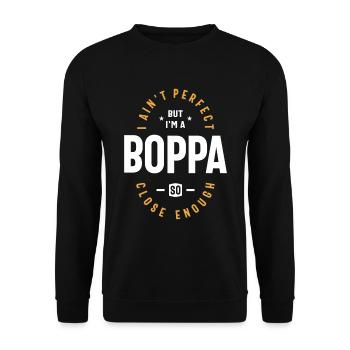 Boppa: Imperfectly Awesome - Father's Day - Unisex Sweatshirt - black - Front - Alina (178cm) & Michal (187cm)