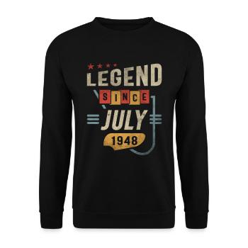75 Years Old Legend Since July 1948 75th Birthday - Unisex Sweatshirt - black - Front - Alina (178cm) & Michal (187cm)