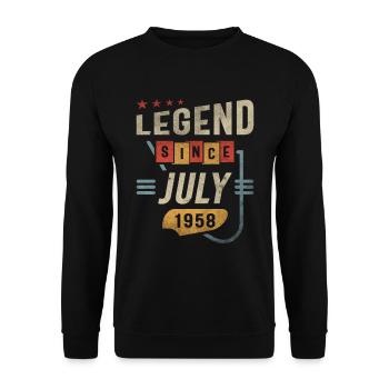 65 Years Old Legend Since July 1958 65th Birthday - Unisex Sweatshirt - black - Front - Alina (178cm) & Michal (187cm)