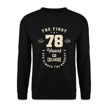 78 Years Old - Born in 1945 - 78th Birthday - Unisex Sweatshirt - black - Front - Alina (178cm) & Michal (187cm)