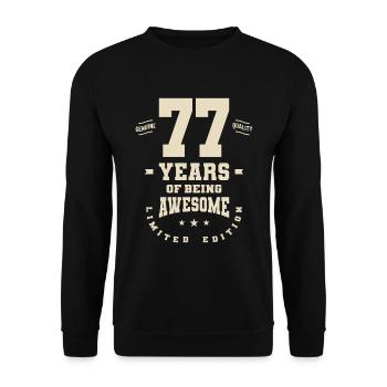 77 Years Old Inspiring - 77th Birthday - Unisex Sweatshirt - black - Front - Alina (178cm) & Michal (187cm)