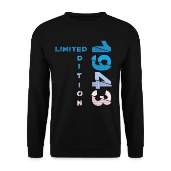 80. Geburtstag Mann Frau 80 Jahre 1943 - Unisex Pullover - Schwarz - Vorne - Alina (178cm) & Michal (187cm)